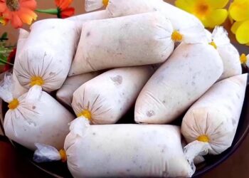 Kem chuối bịch với sữa đặc